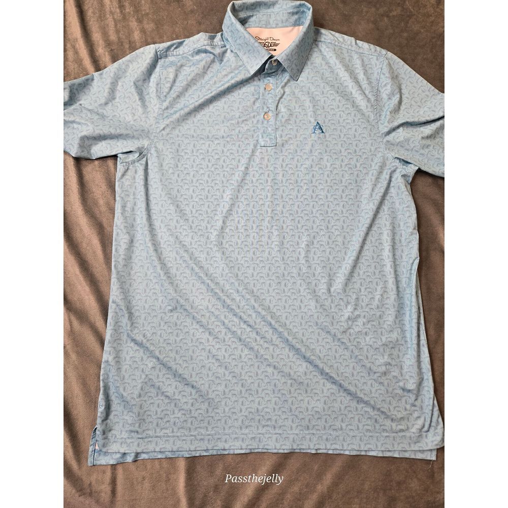 Straight Down Shirt Mens Large‎ Jaguar Lepord All Over Print Polo Performance